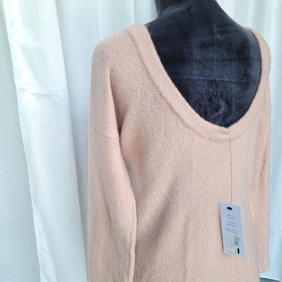 NWT French Connection Urban Flossy Sweater Cinder Rose Pink Scoop Back XS - Picture 4 of 14